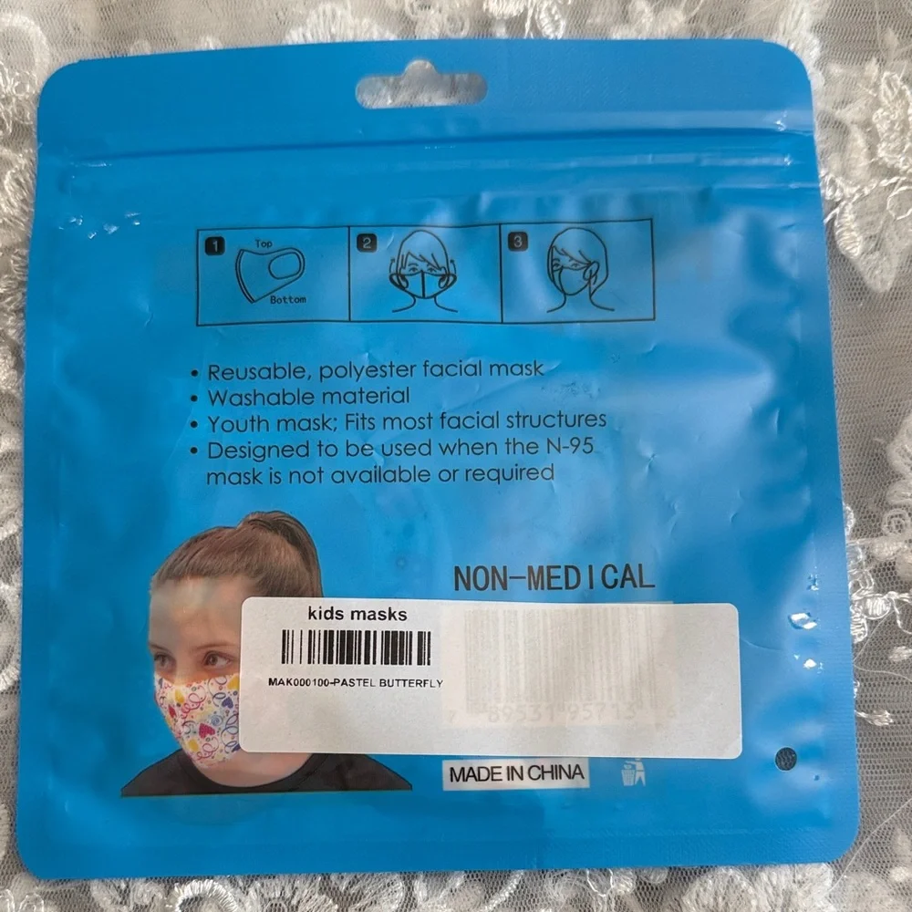 Onepiece Kids Butterfly Face Mask - Pink and Blue